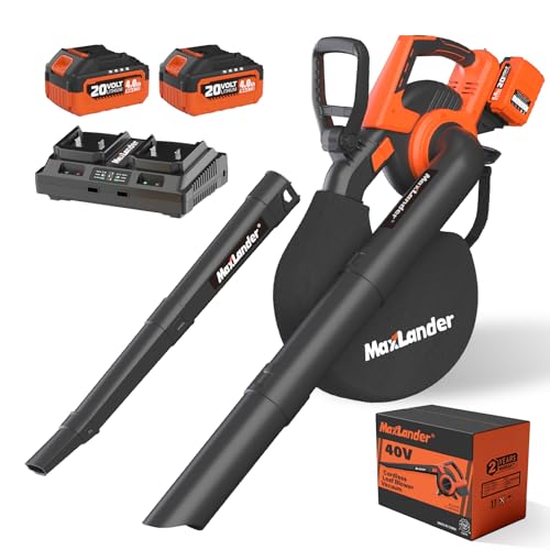 MAXLANDER Cordless Leaf Blower Vacuum Mulcher, 3-in-1 Leaf Vacuum with Bag - color: Black