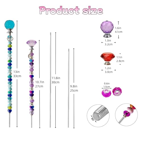 320Pcs Fairy Wand Garden Stake Beads Kit, Beaded Garden Stake Kit - color: Burst