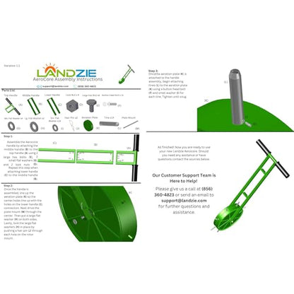 Landzie - Rolling Lawn Aerator Duo, Manual Core Plug Aerator - size: Duo
