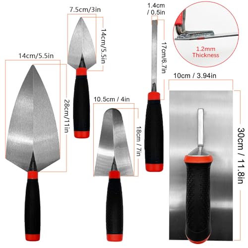 Masonry Hand Tool 5pcs/Set, Concrete Tools Kit - size: Masonry Hand Tool Set