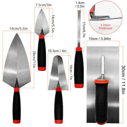 Masonry Hand Tool 5pcs/Set, Concrete Tools Kit - size: Masonry Hand Tool Set