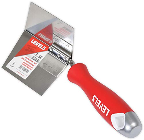 Inside Corner Knife, 4"x3.5" - LEVEL5 | Pro-Grade | Metal Hammer End | Drywall Gyprock Plasterboard Sheetrock | 5-310 - size: 4X3.5" Inside