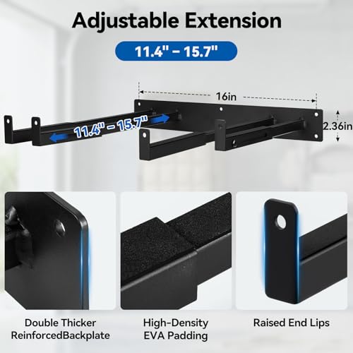 Expandable Folding Chair Storage Racks Wall Mount, 11.4"–15.7" Adjustable