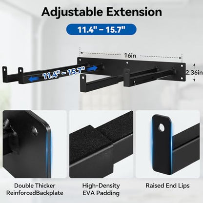 Expandable Folding Chair Storage Racks Wall Mount, 11.4"–15.7" Adjustable