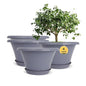 Quarut 12 Inch Pots for Plants,4 Pack Large Flower Pots with Drainage Hole - color: Diamond Pattern-grey, size: 12 inch-4 Pack