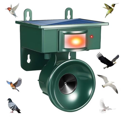 2026 New Solar Ultrasonic Bird Repellent Outdoor,Woodpecker Deterrent for House,Keep Birds Away,Goose Pigeon Bird Deterrents for Outside,Birds Scare Devices for Balconies Yard Garden Farm Orchard1 Pcs