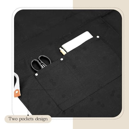 Crossback Pottery Apron Split Leg, Adjustable Straps - color: Black