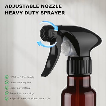 Spray Bottles 4oz/120ml Plastic Small, Clear, 2 Pack - color: Brown