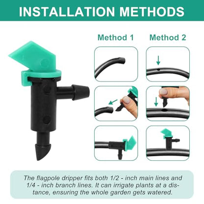 Drip Emitter, 60 Pieces, 3 Sizes (1 GPH, 2 GPH, 4 GPH) - size: 1GPH+2GPH+4GPH,60pcs