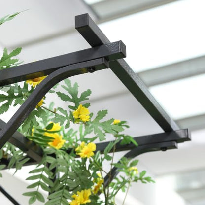 Outsunny 82'' Decorative Metal Garden Trellis Arch Durable Steel Tubing