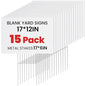 15 Pack Yard Signs,Metal Stakes, 17 x 12 Inches, Corrugated Plastic Board - size: 15 Pack