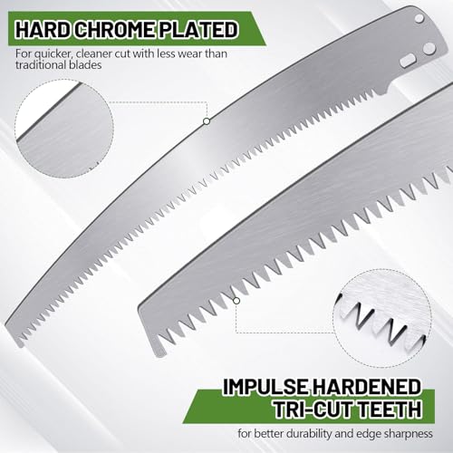 Yaocom 10 Pcs 12 Inch Pole Saw Blade Tree Pruner Replacement Blade Compatible with Corona TP 3841 TP 3811 TP 3714 TP 3712 TP 3702 TP 2712 TP 2612 TP 2512 Pruning Saws Trimmers, 3 Cutting Surface