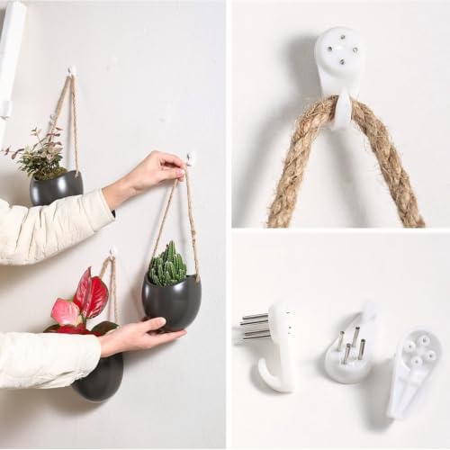 4 to 5 inch Ceramic Planters Wall Hanging Vases Decor - Set of 3 - color: Black