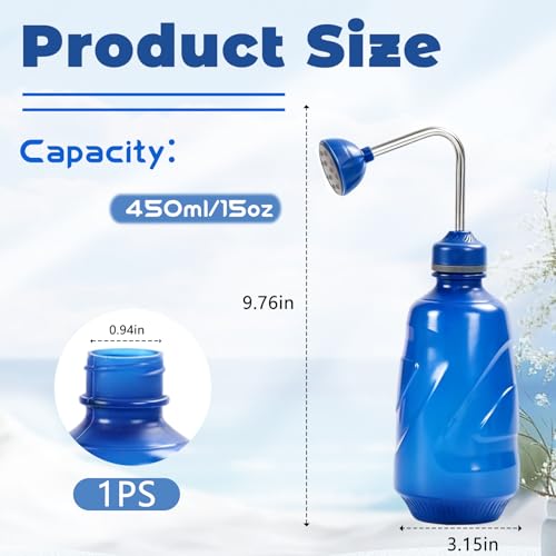 450ML Small Watering Can, 2 in 1 Spray Head for Indoor Plants, Blue - size: Blue-1pcs
