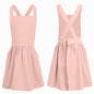 Kids Pinafore Apron, Cross Back Apron, Japanese Style Bib Aprons Home Clothes - color: Pink, size: 76 x 130 cm