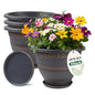 Usocik 10 Inch Plant Pots, 4 Pack, Copper Plaid - color: Copper