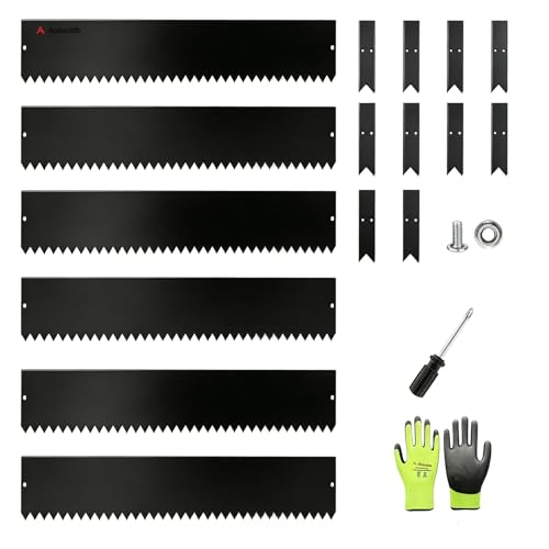 Anleolife 8-inch Black Steel Garden Edging - color: Black, style: 8 inch tall