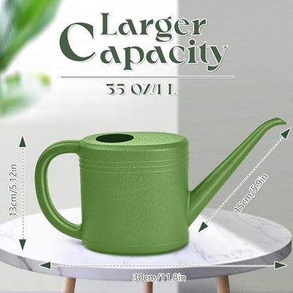 Plant Watering Can for Home Garden - with Long Spout - 1/4 Gallon - Green - color: Green