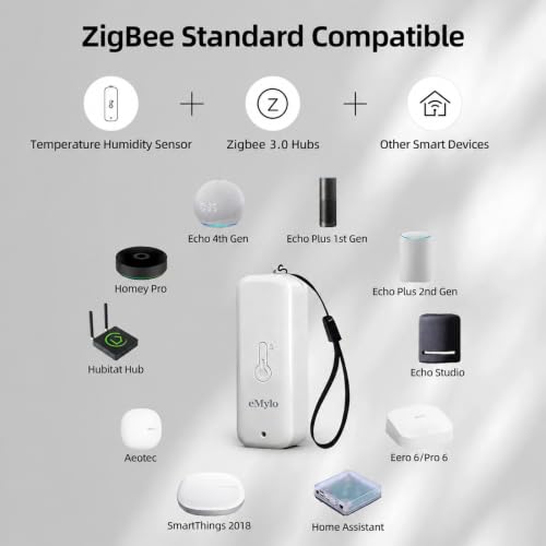 eMylo Zigbee Temperature Humidity Sensor-3 Pack, IP65 Waterproof