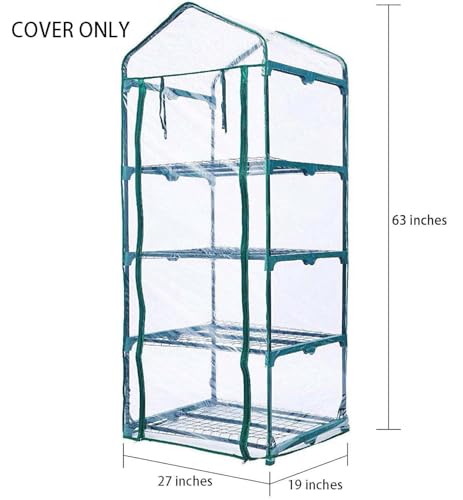 UWIOFF 4-Tier Greenhouse Replacement Cover, Clear