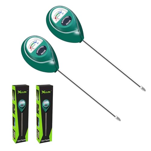 XLUX Green 2 Pack Soil Moisture Meter, Garden Lawn Indoor Outdoor Use - color: Green 2 Pack