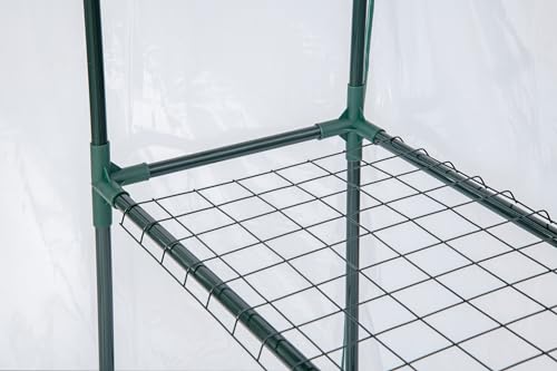 Miracle-Gro Walk-in Greenhouse, Removable Shelves, Transparent, 4'8"x29" - size: 4'8" x 29" x 6'5" - Translucent