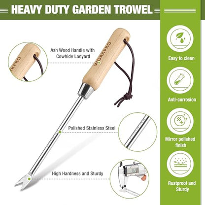 WORKPRO Dandelion Weeder Puller Tool with Wood Handle