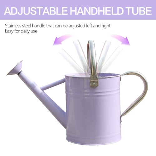 Metal Watering Can 1 Gallon for Outdoor Garden Plants,Purple - color: Purple With Stainless Steel Handle