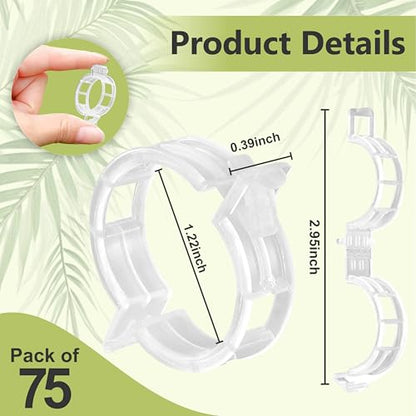 75 Pcs Bendable Moss Pole Monstera Plant Support Clips - Moss Poles for Climbing Plants, Plant Stakes for Indoor Plants - Coco Coir Pole Moss Stick for Monstera, Pothos. - size: 75 x Plant Clips