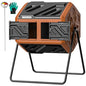 THE Growing 43 Gal Outdoor Compost Bin Tumbler with Thermometer, Orange - color: tangerine