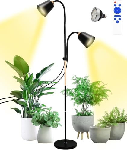 Standing Plant Grow Light, LED Growing Light Full Spectrum for Indoor Plants，4/8/12H Timer, 10-Level Brightness,Flow Grow Light for Tall Large Indoor Plants - size: Dual Head Bendable Light