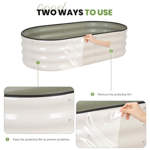 G GOOD GAIN 2Pcs Raised Garden Beds Galvanized, Planter Boxes Kit, White - color: White, size: 4×2×1ft (2 Pack)