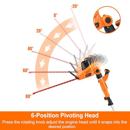 GARCARE 2 in 1 Hedge Trimmer Corded 4.8A Telescopic Pole Hedge Trimmer