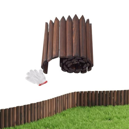Wood Garden Edging Border Landscape Edging Wooden Garden Fence (1PACK 4FT) - size: Double-Ended