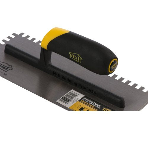MD Building Premium Square Notch Trowel, 1/4in x 3/8in x 1/4in - size: 1/4 in x 3/8 in x 1/4 in