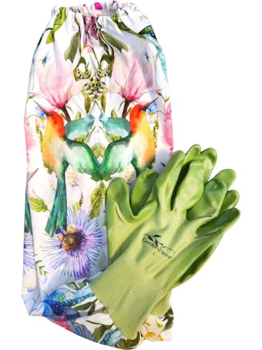 GARDENSLEEVES Anti-Scratch Sleeve Long Gardening Glove for Women farmers arm protection from ivy oak sumac (Hummingbirds, Small) - color: Hummingbirds, size: Small