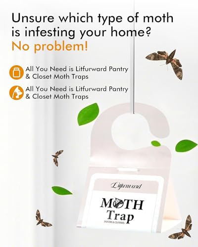Pantry Moth Traps - Extra Strength Hanging Clothes Clothing Moth Traps with Pheromone for House Pantry Indoor Closets - 20 Pack - size: 20-pack