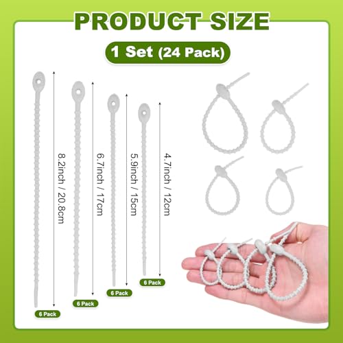 M METERXITY 48-Pack Adjustable Plant Ties, 4.7/5.9/6.7/8.2 Inch Silicone Flexible Multi-Function Garden Twist Tie for Crafts/Gift Wrapping/Gardening Plants, Reusable Support Twine [Gray] - color: Gray