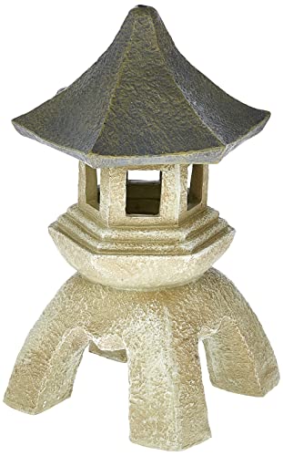 Design Toscano Asian Decor Pagoda Lantern Indoor/Outdoor Statue, Giant, Fiberglass Cast Stone Resin, Two Tone Stone Finish - color: Two-tone Stone, size: Giant, style: Pagoda Lantern Statue