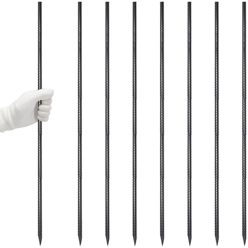 VVOKGO Straight Rebar Stakes 48 Inch Ground Concrete Form Stakes Heavy Duty - color: I-48 Inch-Φ3/8"-Black, size: I-48 Inch-8 Pcs