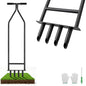 Manual Core Aerator Lawn Tool, Heavy Duty Lawn Aerator Tool with 4 Hollow Tines, Yard Aeration Tool for Lawn, Grass Plug Aerator for Compacted Soil, Lawn Care