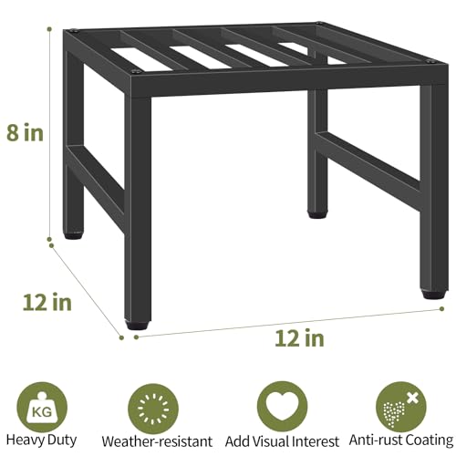 Plant Stand Indoor Outdoor, Heavy Duty Wrought Iron Pedestal Stands 2 Pack