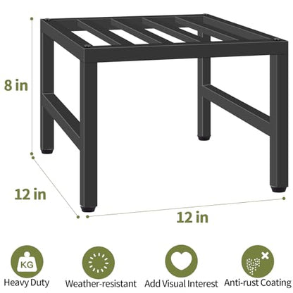 Plant Stand Indoor Outdoor, Heavy Duty Wrought Iron Pedestal Stands 2 Pack