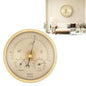 3-in-1 Analog Weather Station, 132mm Barometer Thermometer Hygrometer, Accurate Fahrenheit Readings, Indoor Outdoor Air Pressure Temp Humidity Monitor- Golden