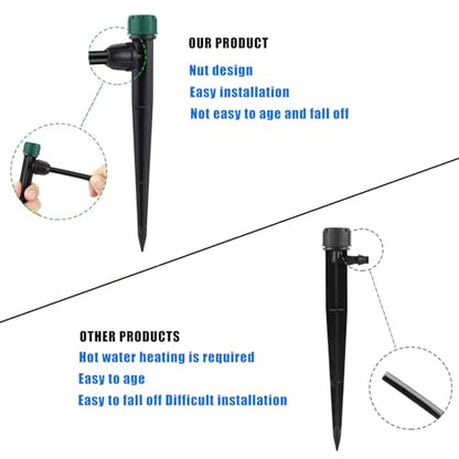 50PC Anti-Drop Drip Irrigation Emitters for 1/4" Drip Tubing - style: 50pcs-360 Degree Drip