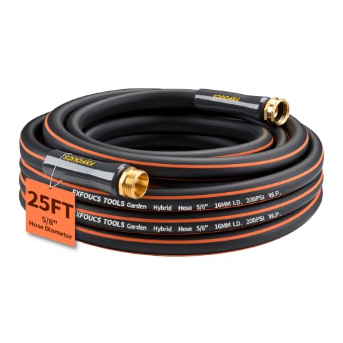 Garden Hose 25ft x 5/8", Heavy Duty Water Hose, Kink Resistant - color: Black, size: 25FT
