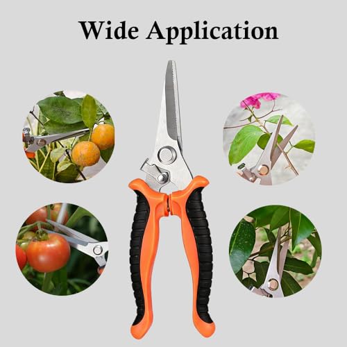 2Pack Garden Pruning Shears, Stainless Steel Pruning Shears, Handheld Pruners Set for Gardening, Garden Tools for Flowers Fruit Trees