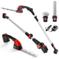 MZK 2-in-1 20V Pole Mini Hedge Trimmer & Grass Shear, 13ft Reach, Electric Hedge Trimmer with Extension Pole, Multi-Angle (1 Battery and Charger Included) (13FT)