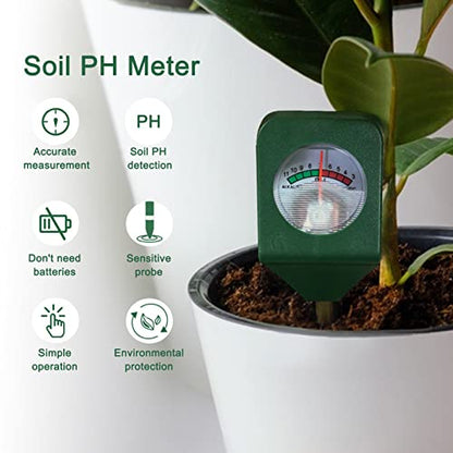 Zerodis Soil PH Meter, Battery-Free Plug and Play Soil PH Sensor with Highly Sensitive Probe for Garden Lawn Farm Plants Care