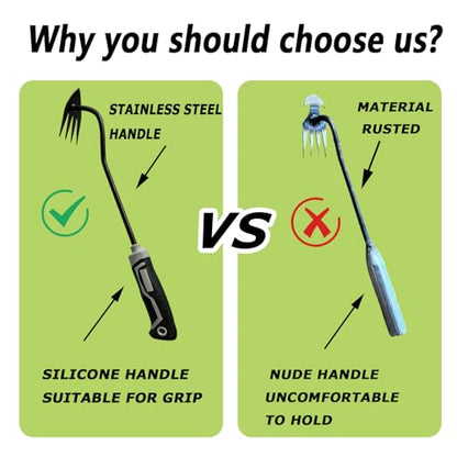 3Pcs Weed Puller Tool Garden Weed Pulling Tool,Portable Garden Weeder Tool,Gardening Weeding Tools for Garden Hand Tools for Vegetable Gardening Backyard Farm Planting & Uprooting Weeding Tool - color: GGO111